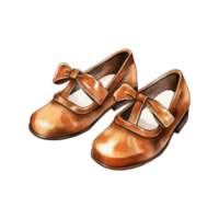 Watercolor Illustration of Children Shoes png