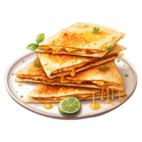 Quesadilla com derretido queijo alongamento png