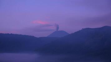 Volcanic eruption dawn java island video