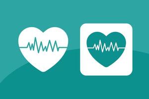 Heartbeat line icon on white background medical pulse rate monitor vector