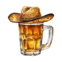 Mexikaner Bier mit festlich Cowboy Hut png