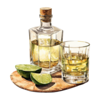 Clear Bottle of Tequila png