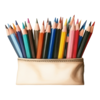 Colored Pencils Set in Colorful Cases png