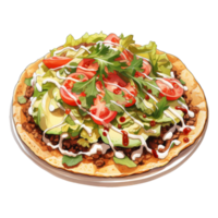 knusprig tostadas mit ein Vielfalt von köstlich Belag png