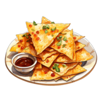 overlopend met knapperig tortilla chips png