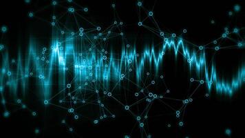 Daten Visualisierung abstrakt Hintergrund mit Linien verbinden zu Kreis Licht Blau video