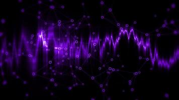 Data Visualization Abstract Background With Lines Connect To Circle Purple video