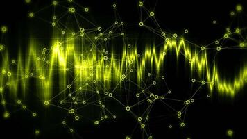 Data Visualization Abstract Background With Lines Connect To Circle Yellow video