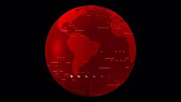 World Map Globe Red Seamless Loop video