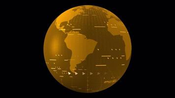 World Map Globe Golden Seamless Loop video