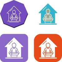 yoga a hogar icono diseño vector