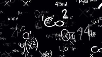 Scientific Formulas Background On Black video