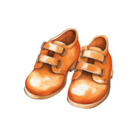 Watercolor Illustration of Children Shoes png