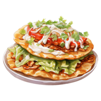 Crispy Tostadas with a Variety of Delicious Toppings png