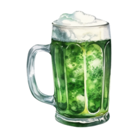 Green Beer Glasses Overflowing with Frothy Foam png