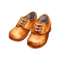 Watercolor Illustration of Children Shoes png