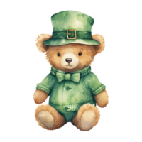 adorable nounours ours ensemble dans vert Chapeaux et arc cravates png