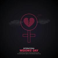 international widows' day creative ads, international widows' day june 23, , illustration, 3d vector