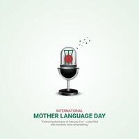 International Mother Language Day creative ads. 21 February Mother Language Day of Bangladesh. poster, banner illustration . 3D vector