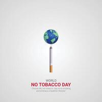 World No-Tobacco Day. World No-Tobacco Day creative ads design MMay 31. , 3D illustration. vector