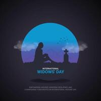 international widows' day creative ads, international widows' day june 23, , illustration, 3d vector