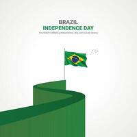 brazil independence day. brazil independence day creative ads design. social media post, , 3D illustration. vector