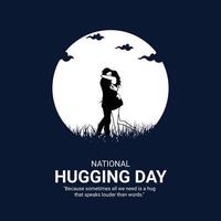 National Hugging Day, celebrated on January 21, creative design for social media ads vector