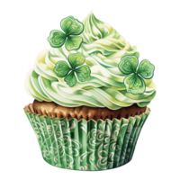 trifoglio Cupcake con festivo verde decorazione png