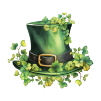 Green Hat Adorned with Clovers png