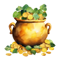 Gleaming Pots Overflowing with Precious Gold png