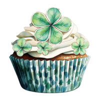 trifoglio Cupcake con festivo verde decorazione png