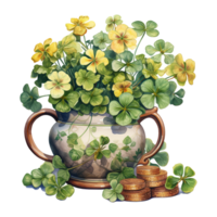 Bring Luck and Cheer with Shamrocks and Coins png