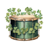 Festive Drum Decorated with Shamrock png