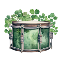 Festive Drum Decorated with Shamrock png