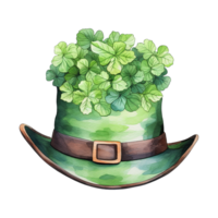 verde chapéu adornado com trevos png