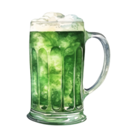 Green Beer Glasses Overflowing with Frothy Foam png