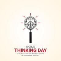 World Thinking Day. World Thinking Day creative ads design Feb 22 . social media poster, , 3D illustration. vector