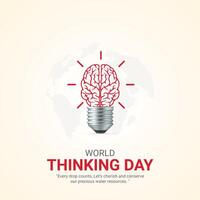 World Thinking Day. World Thinking Day creative ads design Feb 22 . social media poster, , 3D illustration. vector