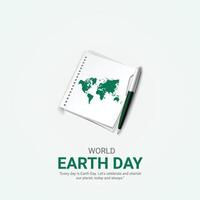 world earth day. earth day creative ads design April 22. social media poster, , 3D illustration. vector