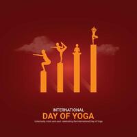 internacional yoga día, internacional yoga día creativo anuncios diseño jun 2, , arte, ilustración, 3d, vector