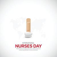 international nurse day. international nurse day creative ads design. social media post, , 3D illustration. vector