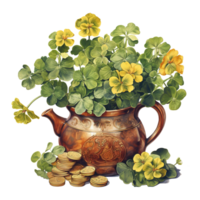 Bring Luck and Cheer with Shamrocks and Coins png