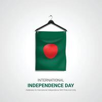 Bangladesh independencia día. Bangladesh independencia día creativo anuncios diseño marzo 26 , 3d ilustración. vector