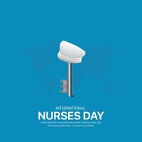 international nurse day. international nurse day creative ads design. social media post, , 3D illustration. vector