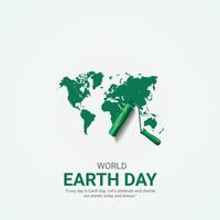 world earth day. earth day creative ads design April 22. social media poster, , 3D illustration. vector