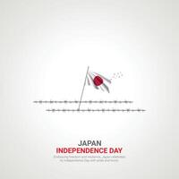 japan independence day. japan independence day creative ads design Feb 11. , 3D illustration. vector