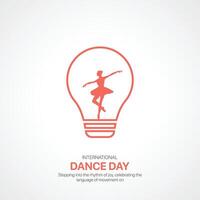 International Dance Day. Dance Day creative ads design April 29. social media poster, , 3D illustration. vector