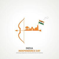 Indian Independence Day,Indian Independence Day creative ads design. social media post 3D illustration. vector