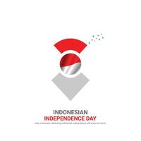 indonesia independence day. indonesia independence day creative ads design. 3D illustration. vector