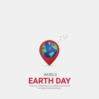 world earth day. earth day creative ads design April 22. social media poster, , 3D illustration. vector